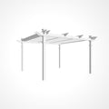 144"L X 144"W X 104"H Vinyl Camelot Louvered Pergola, White, VA42070