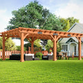 Alora Large Outdoor Cedar Wood Pergola Kit With Slatted Roof (SAK31064)