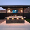 KoKoMo Outdoor Kitchen BBQ Island with Dual TVs - Big Island Sports Bar Experience