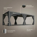 10X12/12X20Ft Louvered Pergola, Waterproof Roof All Weather Rust-Resistant Gazebo for Backyard Patio