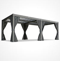 10X12/12X20Ft Louvered Pergola, Waterproof Roof All Weather Rust-Resistant Gazebo for Backyard Patio