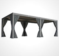 10X12/12X20Ft Louvered Pergola, Waterproof Roof All Weather Rust-Resistant Gazebo for Backyard Patio