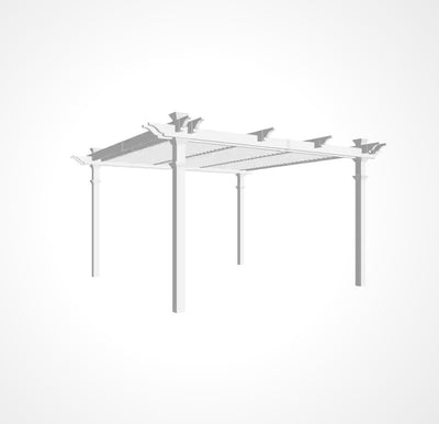 144"L X 144"W X 104"H Vinyl Camelot Louvered Pergola, White, VA42070