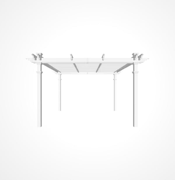 144"L X 144"W X 104"H Vinyl Camelot Louvered Pergola, White, VA42070