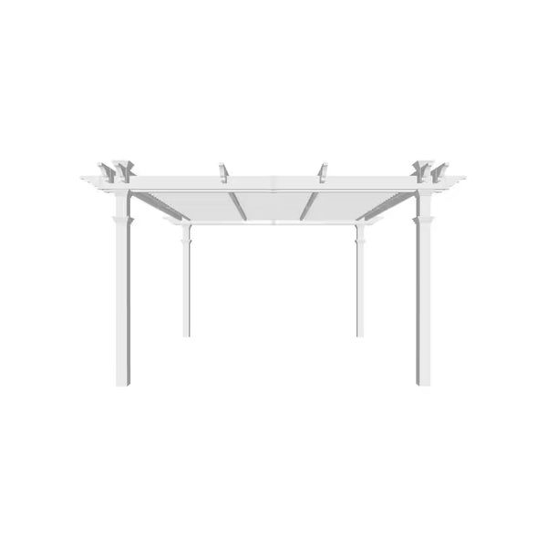 144"L X 144"W X 104"H Vinyl Camelot Louvered Pergola, White, VA42070