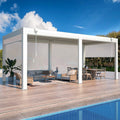 Alora Louvered Aluminum Pergola With Adjustable Roof And Pull-Down Screens (SAK46817)