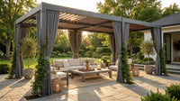 10X12/12X20Ft Louvered Pergola, Waterproof Roof All Weather Rust-Resistant Gazebo for Backyard Patio — Lifestyle